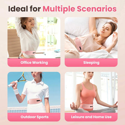 Cordless Heating Pad for Period Cramps & Menstrual, 5 Heat Levels, 4 Massage Modes, Portable Abdominal Belt with Ntc Safe Temperature Control, 15/30 Min Auto Timer